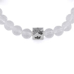 Sphatik Diamond Cut Beads with Om Namah Shivay Silver Beads Bracelet