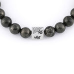Pyrite Stone with Om Silver Beads Bracelet