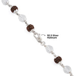 Rudraksha with Sphatik Diamond Cut Beads Silver Mala