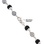 Black Rudraksha with Om Namah Shivaya Silver Beads Mala