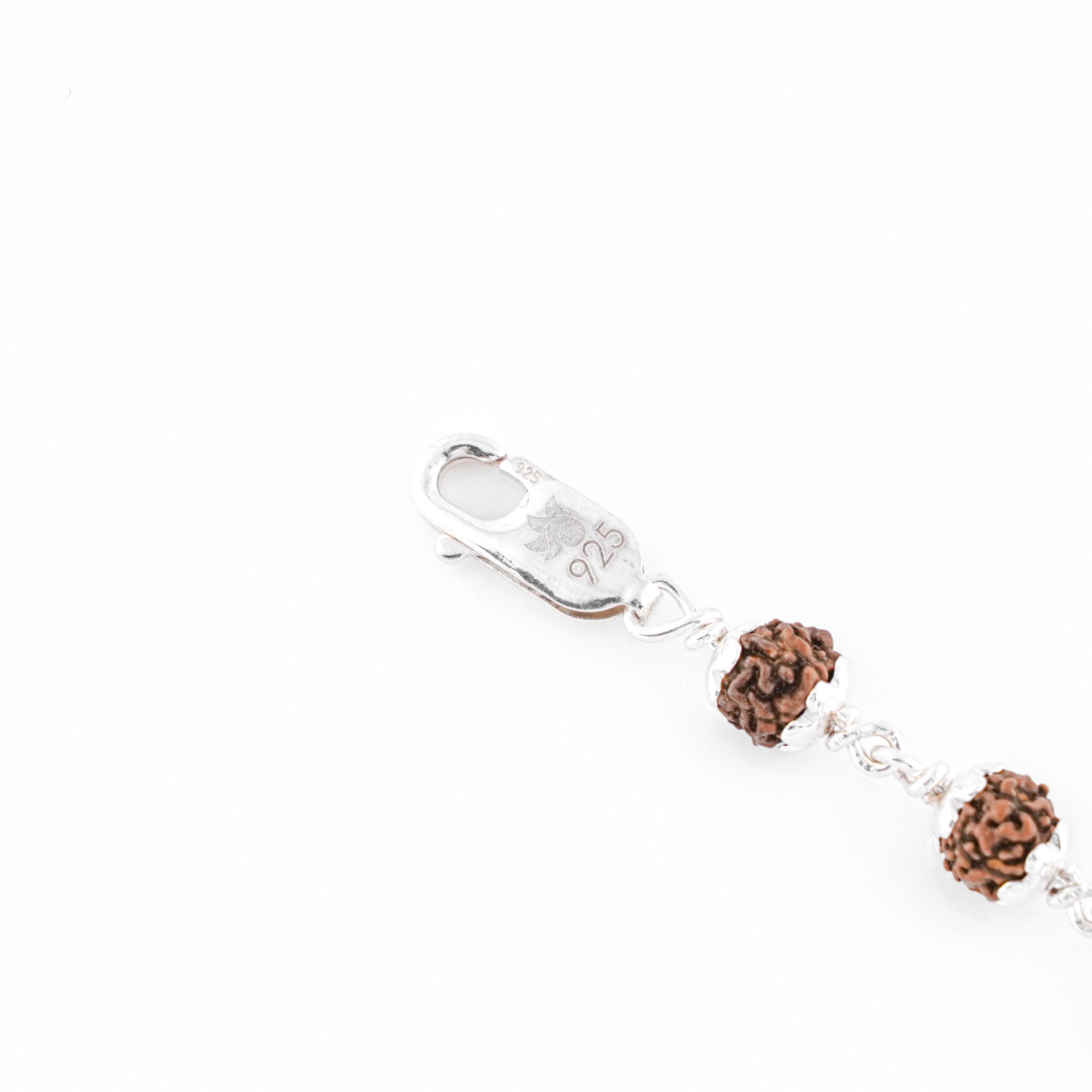 Original Rudraksha 92.5 Silver Bracelet (Om Damru)
