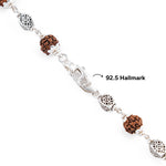Rudraksha Silver Mala (Oval Beads)