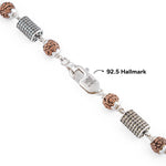 Cylindrical Silver Beads Rudraksha Mala