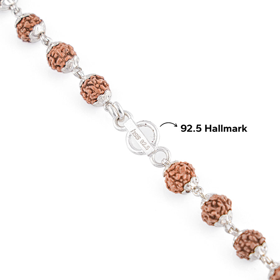 Rudraksha Silver Mala ( 6 - 7 mm Rudraksha)