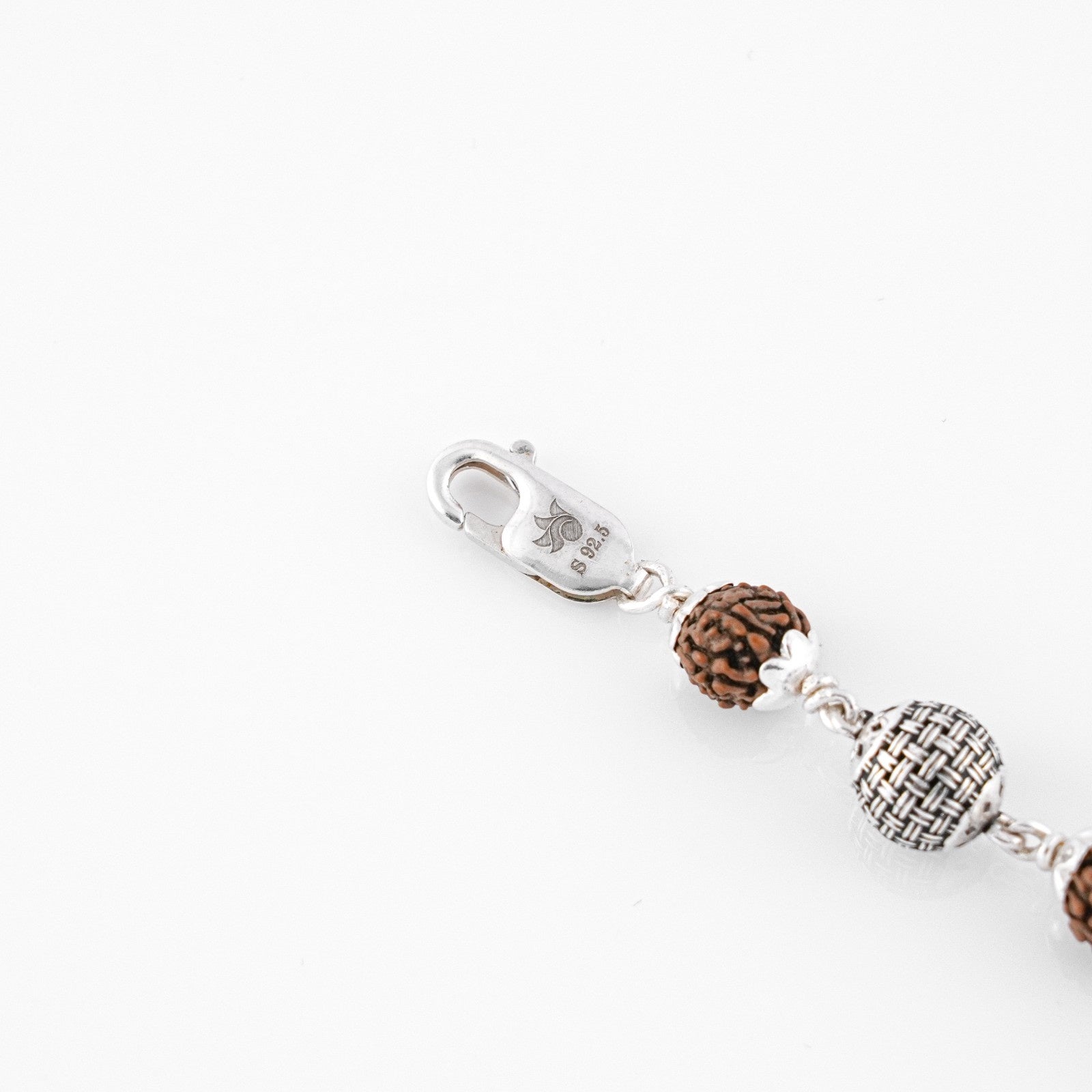 Premium Textured Round Silver Rudraksha Bracelet