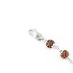 Authentic Rudraksha Silver Bracelet With Om in a Concave Sphere