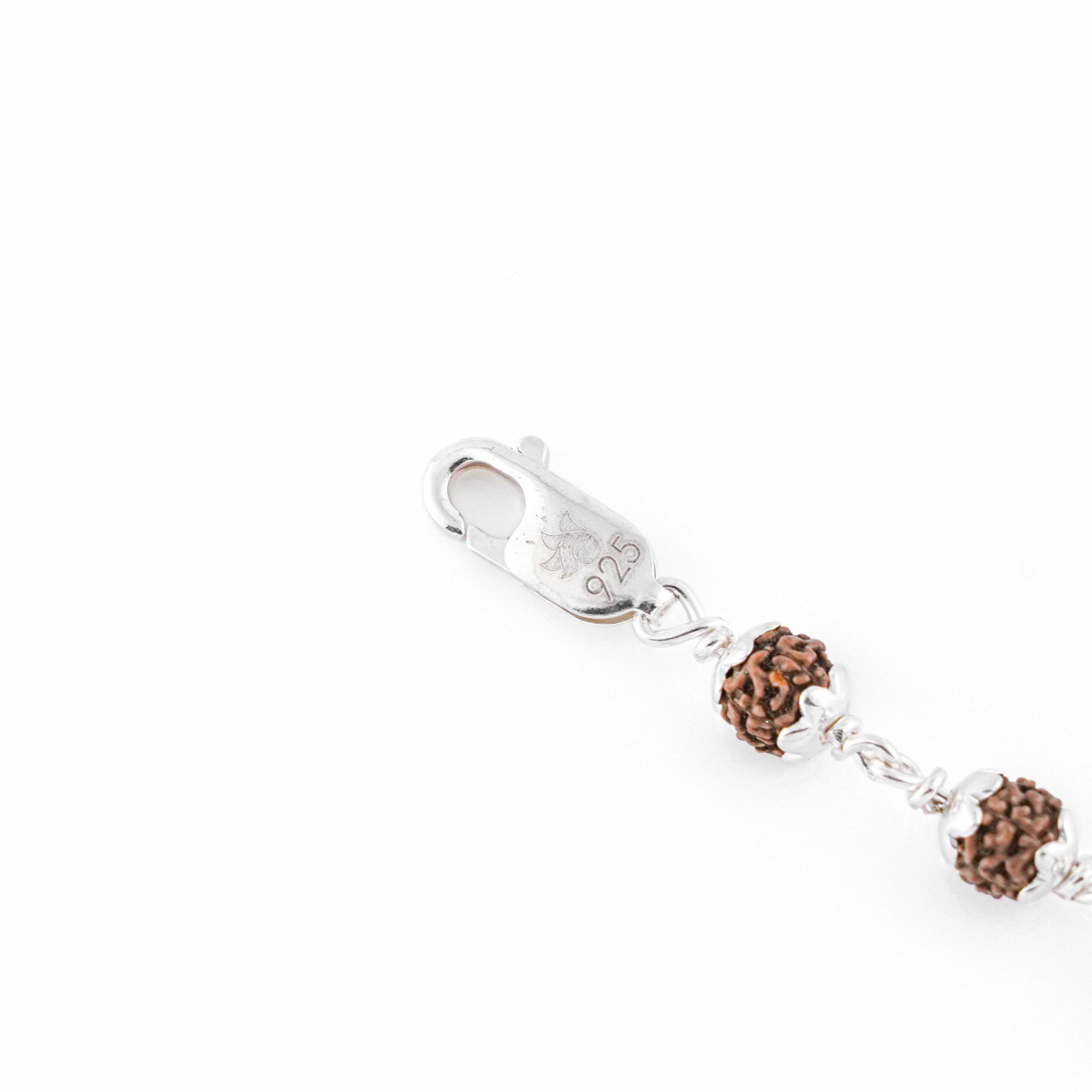 Premium Shiv Trishul Silver Rudraksha Bracelet