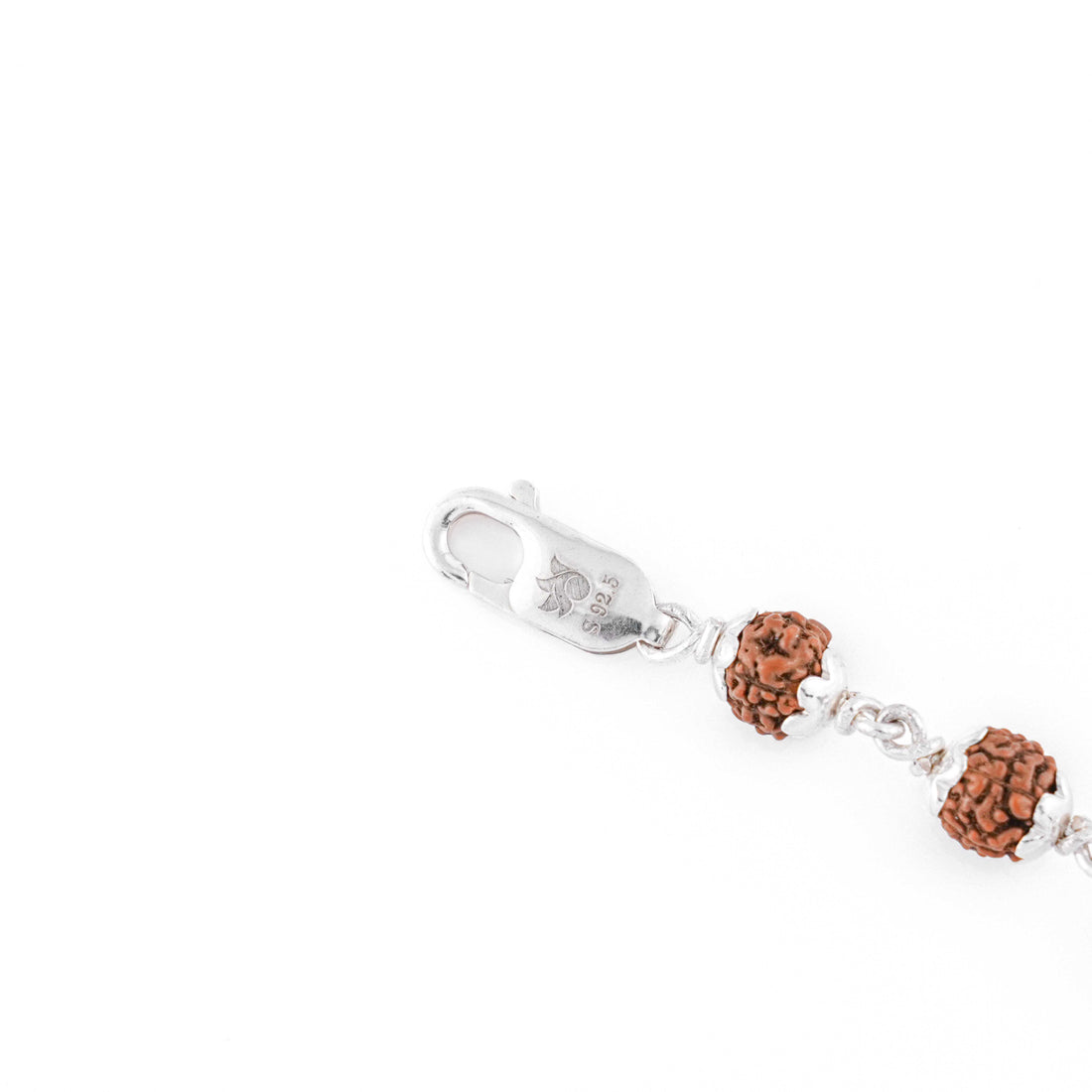 Rudraksha Silver Bracelet With Folded-Hand Ganesh