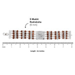 Premium Om Trishul Four Row Rudraksha Bracelet