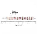 Real Rudraksha Silver Ganesh With Swastik Triple Line Bracelet
