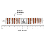 92.5 Silver Goga Five Line Rudraksha Bracelet