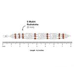 Rudraksha Silver Three Om Brooch Bracelet
