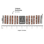 92.5 Silver Shiva Brooch Six Line Rudraksha Bracelet