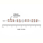 92.5 Silver Central Om Double Line Rudraksha Bracelet