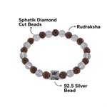 Rudraksha with Sphatik Diamond Cut Beads Bracelet