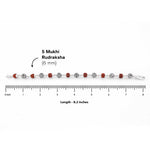 Rudraksha and Om Namah Shivay Silver Beads Bracelet
