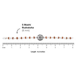 Silver Rakhi with Ganesh in a Designer Circular Sphere and Single Line Rudraksha