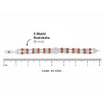 Double Line Om Surya Silver Rudraksha Bracelet