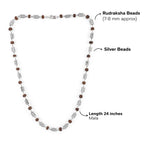 Rudraksha Silver Mala with Triangle Beads