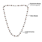 Authentic Rudraksha Silver Om Mala