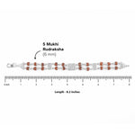 Rudraksha Silver Swastik in Diamond Square Double Line Bracelet