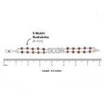 Rudraksha Silver Goga Brooch Double Line Bracelet