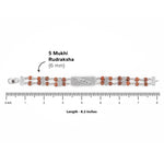 Double Line Jaguar Silver Rudraksha Bracelet
