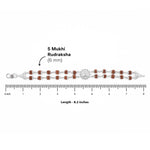 Rudraksha Silver Bracelet with Om Flower Design
