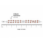 Rudraksha Silver Square Diamond Om double Line Bracelet