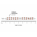 Silver Rakhi with Rudraksha, Square Diamond, and Om, Double Line Design