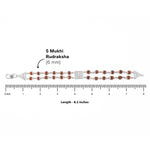Rudraksha Silver BAPS Tilak Double Line Bracelet