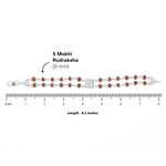 Trishul Square Silver Rudraksha Bracelet