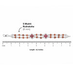 Rudraksha Silver Bracelet with Two Om Design