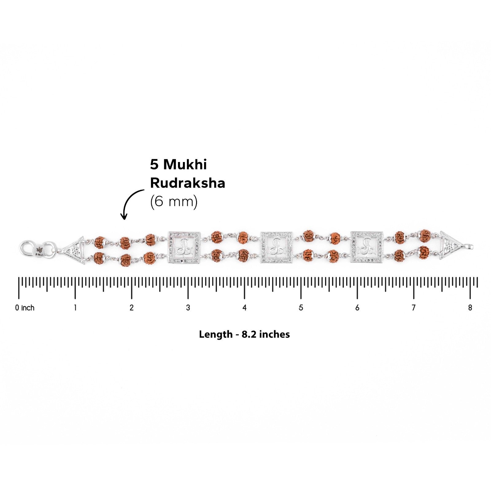 Rudraksha 92.5 Silver Goga Double Line Bracelet