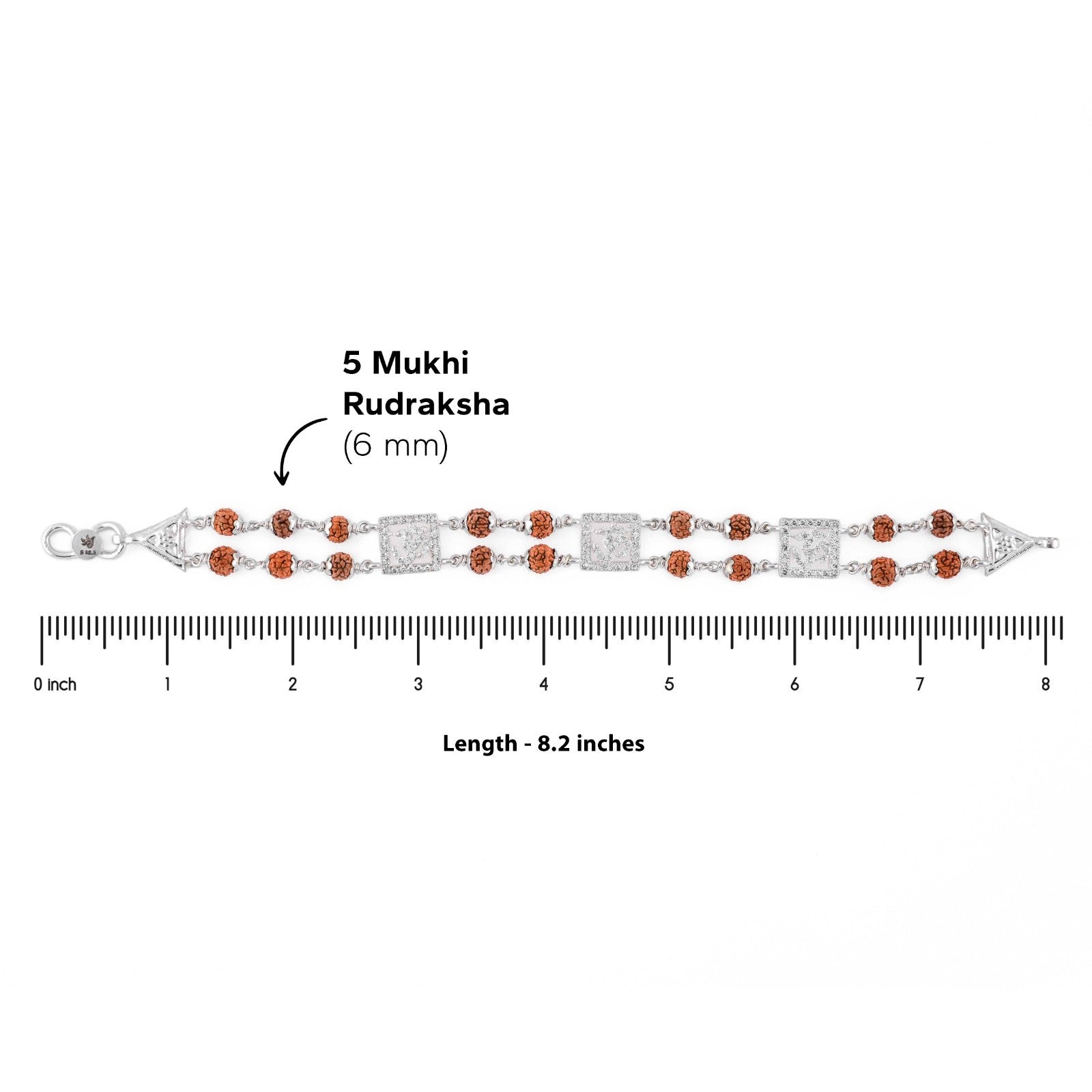 Premium Three Om Double Row Rudraksha Bracelet