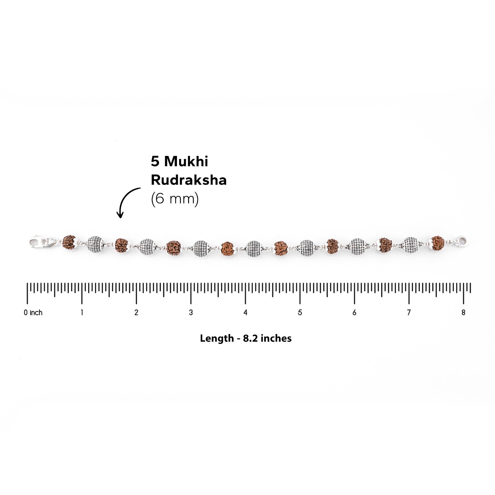 Premium Textured Round Silver Rudraksha Bracelet