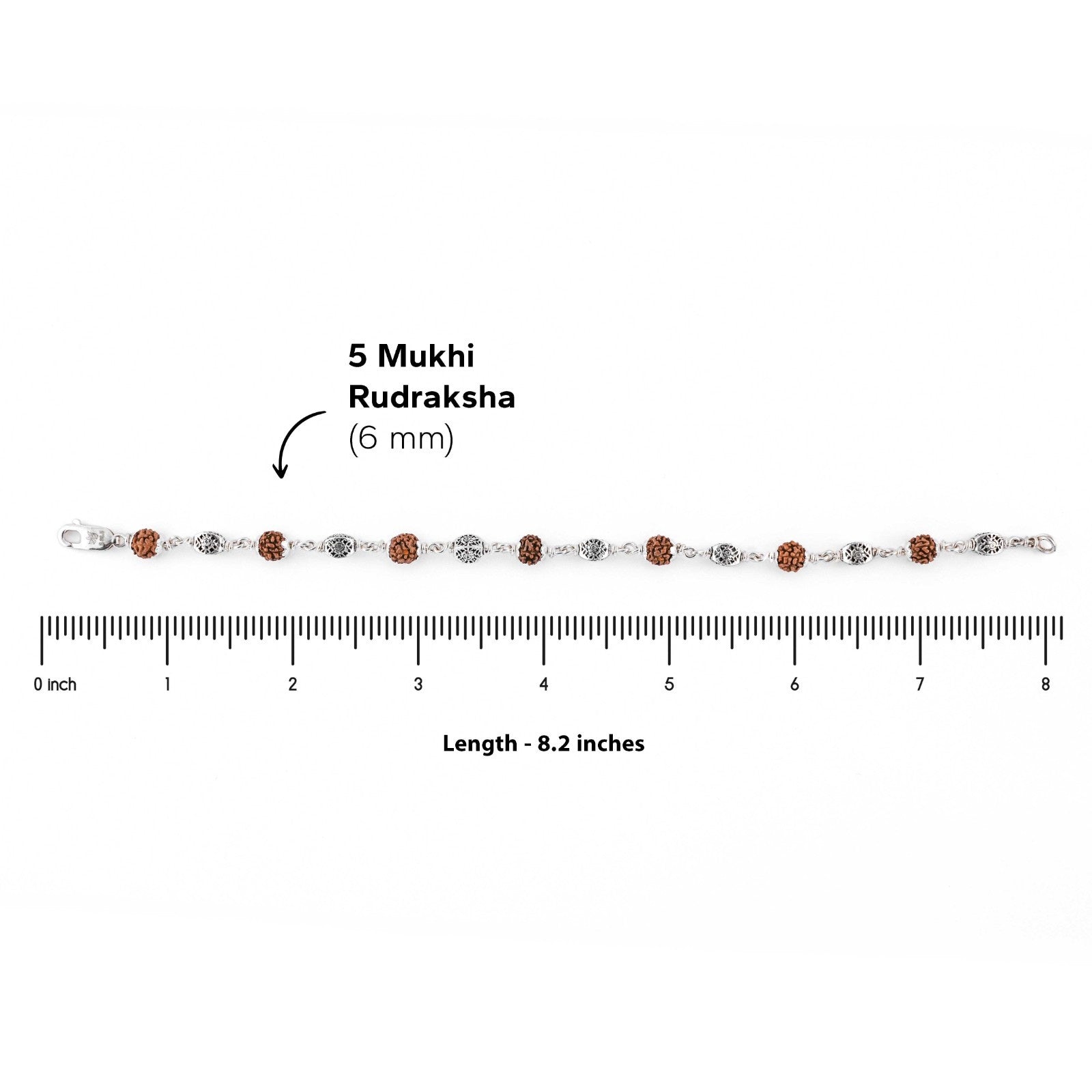 Original Rudraksha Hollow Circular Silver Bracelet