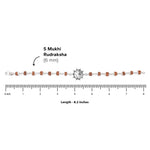 Rudraksha Silver Bracelet with Om in Pointed Circle
