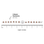Rudraksha Silver Bracelet With Om in a Concave Sphere