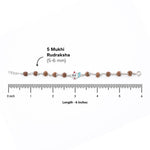 Rudraksha Silver Bracelet Tom Cat Single Line for Kids