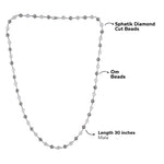 Sphatik Diamond Cut Mala with Om Silver Beads