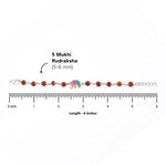 Rudraksha Silver Bracelet with Multicolor Elephant Single Line for Kids