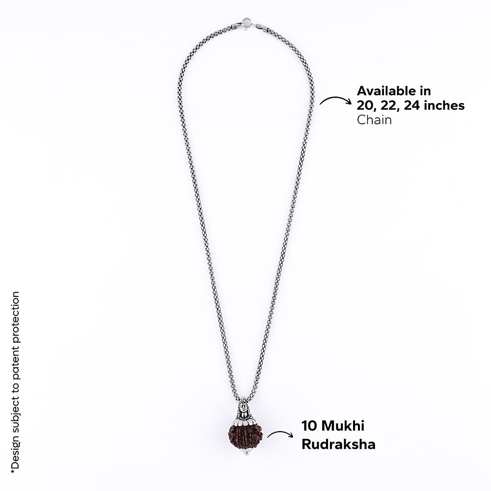 Silver Chain With Rudraksha