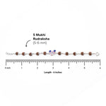 Rudraksha Silver Bracelet with Colorful Mickey Mouse Single Line for Kids