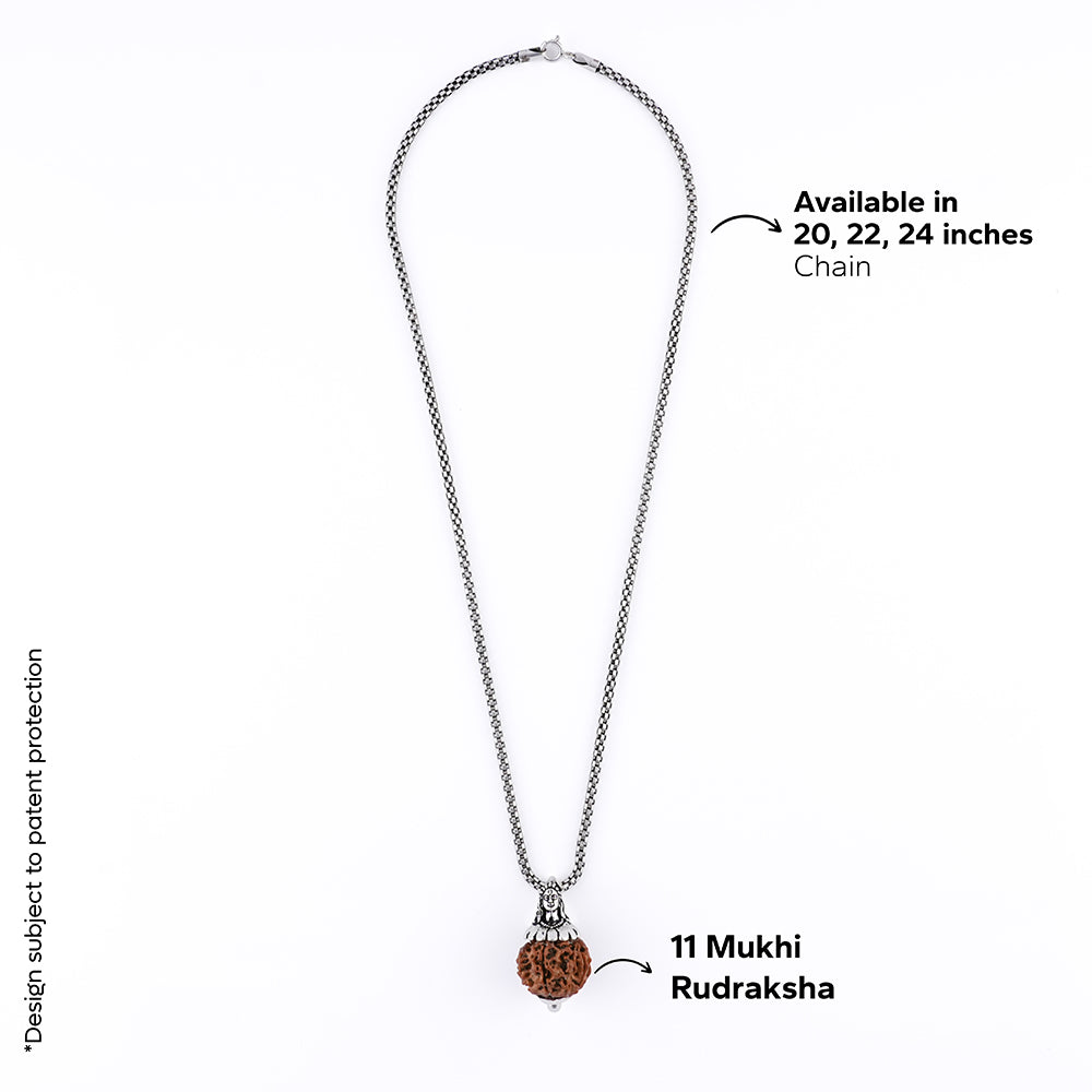Adiyogi Pendant (11 Mukhi Nepali Rudraksha)