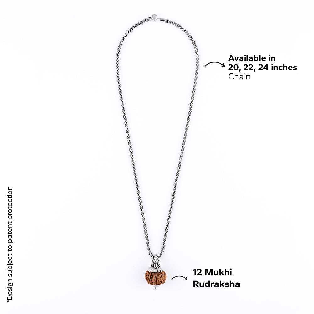 Adiyogi Pendant (12 Mukhi Nepali Rudraksha)