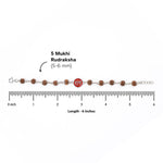 Rudraksha Silver Bracelet with Ram Single Line for Kids