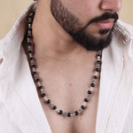 Orignal Karungali Silver Mala With Damru Beads