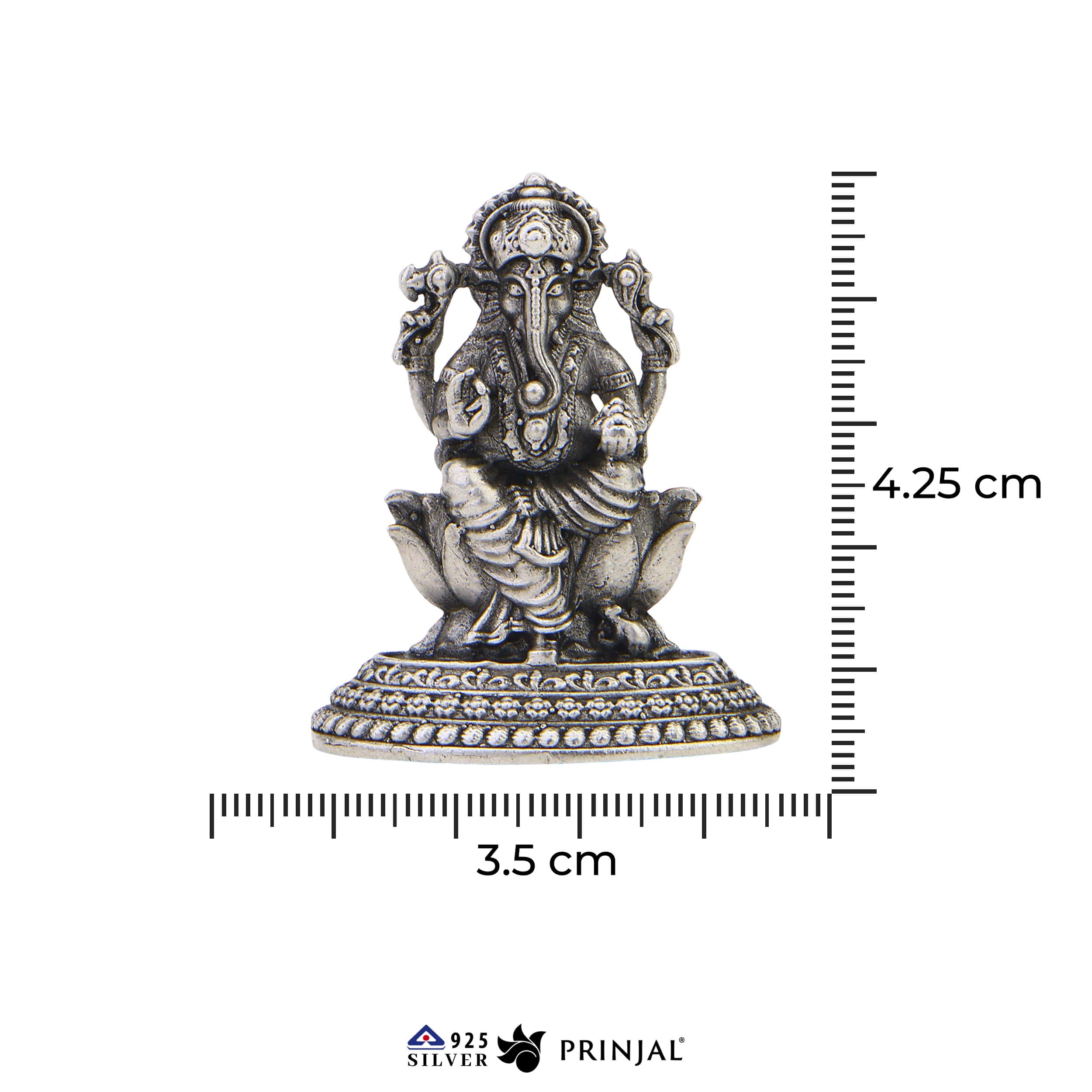 92.5 Silver Ganesha Murti for Home Temple Office Car Dashboard