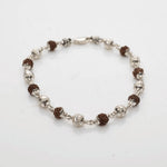 Textured Silver CNC Rudraksha Bracelet